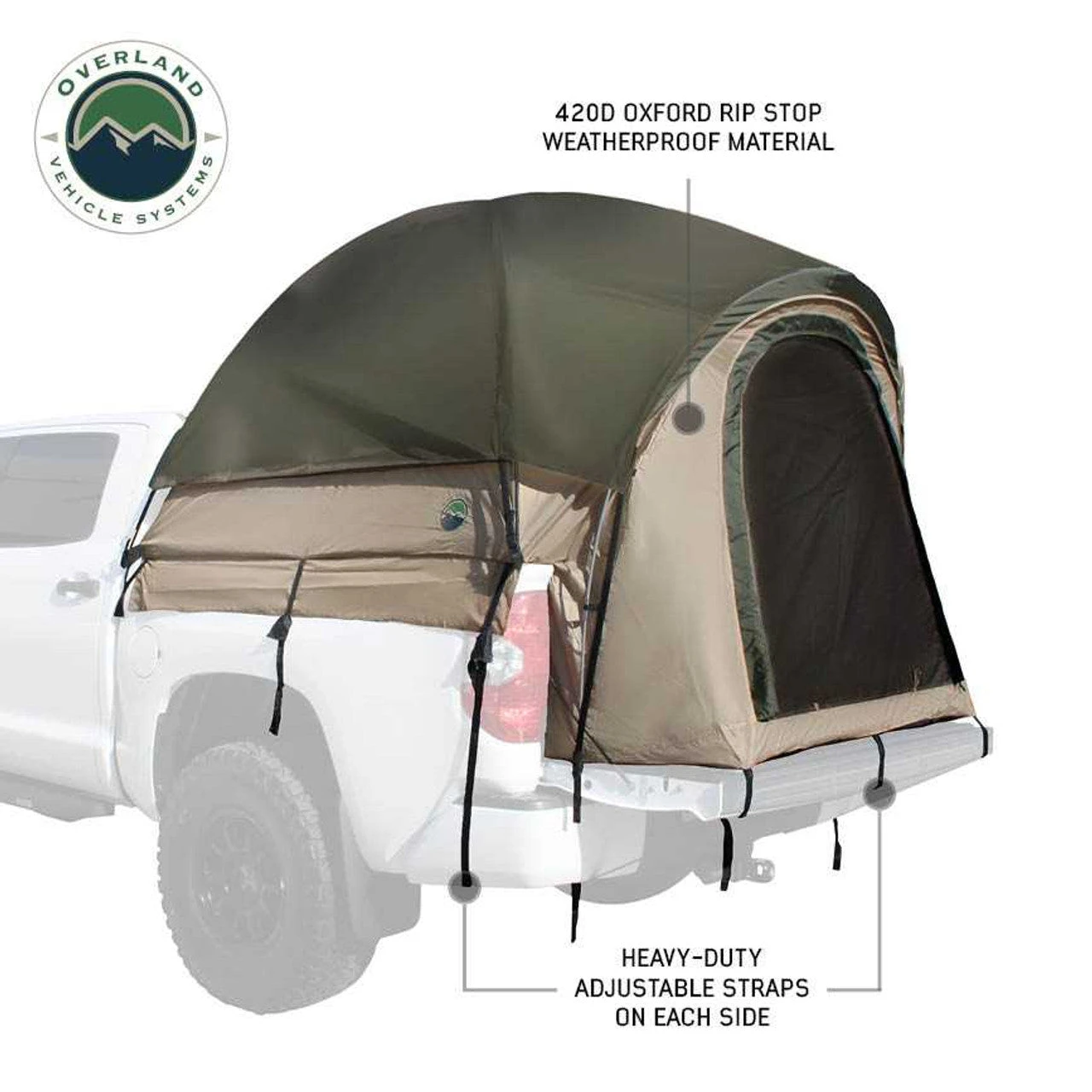 LD TACT Truck Bed Tents - Tan Body & Green Rainfly 2 LD TACT Truck Bed Tents - Tan Body & Green Rainfly - Image 2